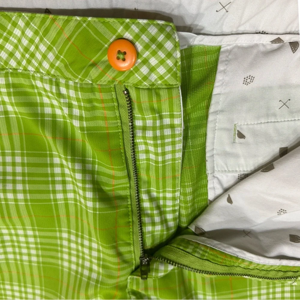 PUMA Green Plaid Golf Shorts Size 36 Men’s Summer Casual Sporty Lightweight NWOT - Picture 7 of 10